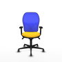 PIQUERAS Y CRESPO Silla de oficina Jorquera con mecanismo Sincro, Amarillo y Azul
