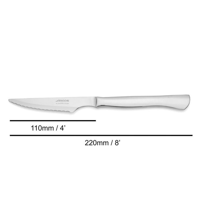 Arcos Cuchillo Chuletero Monoblock Acero Inoxidable Filo Sierra 110 mm