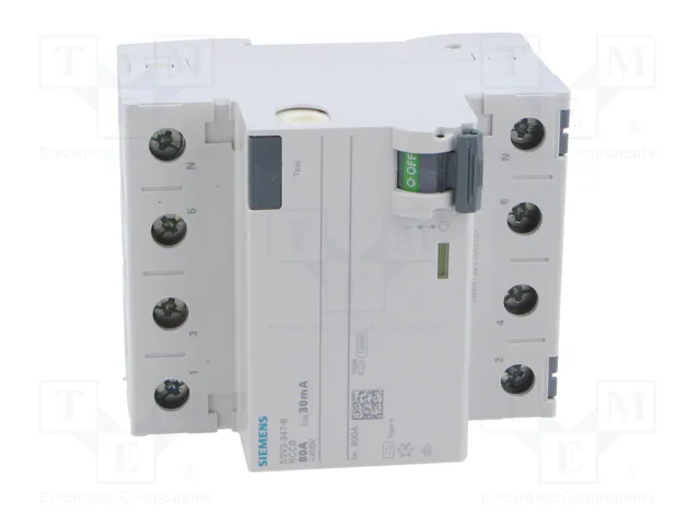 SIEMENS 5SV3347-6 Interruptor diferencial 80A 30mA 3+N