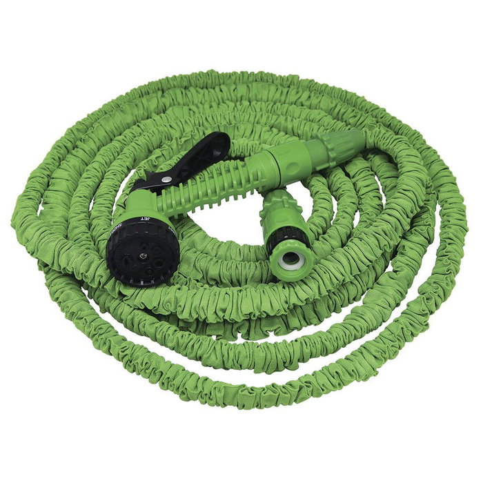 Edm Manguera Extensible Ø12 mm, ½ Pulg, 7,5 m con Pistola de 7 Chorros y Accesorios Edm Manguera Extensible Ø12 mm, ½ Pulg, 7,5 m con Pistola de 7 Chorros y Accesorios