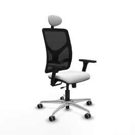 PIQUERAS Y CRESPO Silla de oficina Motilla con mecanismo Sincro/Traslack, Blanco y Negro