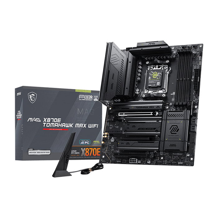 MSI Placa Base AMD X870E MAG X870E TOMAHAWK MAX WiFi ATX - Socket AM5, DDR5-SDRAM hasta 256GB, 4x M.2, Wi-Fi 7, Bluetooth 5.4, 5GbE MSI Placa Base AMD X870E MAG X870E TOMAHAWK MAX WiFi ATX - Socket AM5, DDR5-SDRAM hasta 256GB, 4x M.2, Wi-Fi 7, Bluetooth 5.4, 5GbE