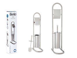 BERILO Escobillero Metal Alto Cromado Plata