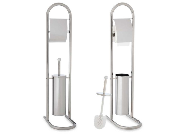 BERILO Escobillero Metal Alto Cromado Plata BERILO Escobillero Metal Alto Cromado Plata