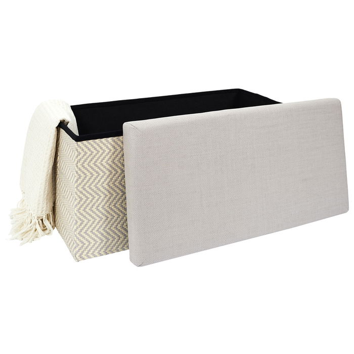 Home Deco Factory Puf Plegable Trenzado Gris Mirage 76x38x38 cm