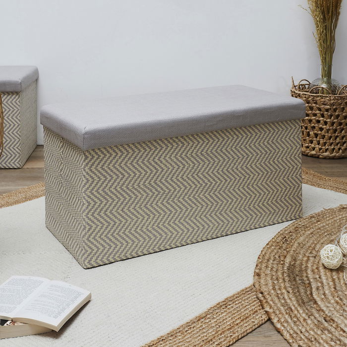 Home Deco Factory Puf Plegable Trenzado Gris Mirage 76x38x38 cm