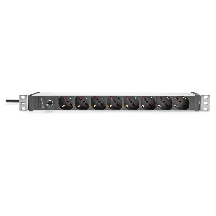 Digitus Regleta PDU 8 Tomas Tipo L con Enchufe IEC C14, 1U, para Montaje Horizontal/Vertical, Cable 2m
