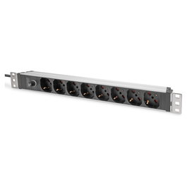 Digitus Regleta PDU 8 Tomas Tipo L con Enchufe IEC C14, 1U, para Montaje Horizontal/Vertical, Cable 2m