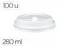 Bunzl Tapa para Vaso 280 ml Poliestireno con Orificio - Paquete de 100 Unidades