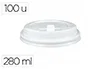Bunzl Tapa para Vaso 280 ml Poliestireno con Orificio - Paquete de 100 Unidades