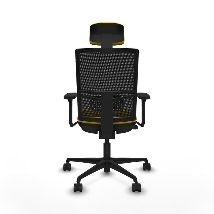PIQUERAS Y CRESPO Silla de oficina Yunquera con mecanismo Sincro/Traslack, Amarillo y Negro