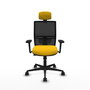 PIQUERAS Y CRESPO Silla de oficina Yunquera con mecanismo Sincro/Traslack, Amarillo y Negro
