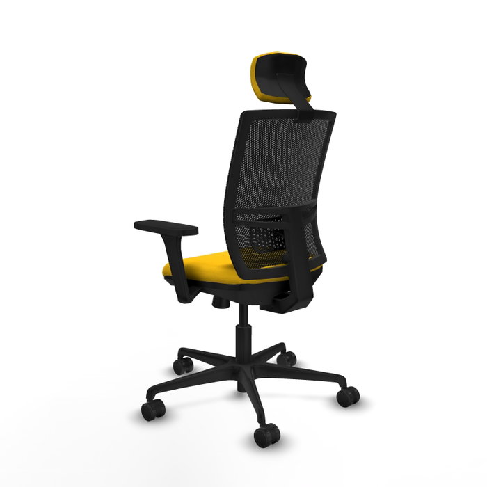 PIQUERAS Y CRESPO Silla de oficina Yunquera con mecanismo Sincro/Traslack, Amarillo y Negro