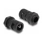 DeLOCK Funda protectora de cable 2 m x 13 mm con 2 x PG9 Schlauchverschraubung Negro