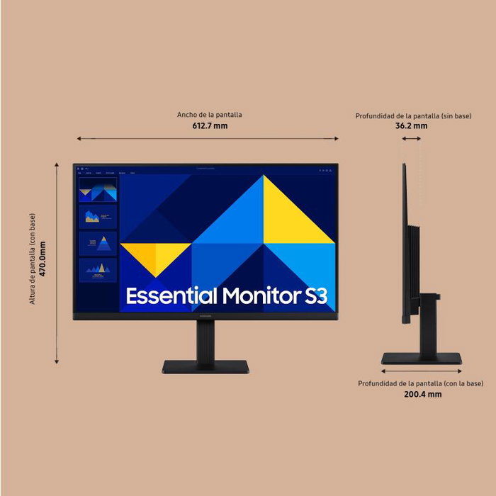 Samsung Monitor LS27D304GAUXEN 27 pulgadas IPS FullHD 100Hz Eye Saver Game Mode