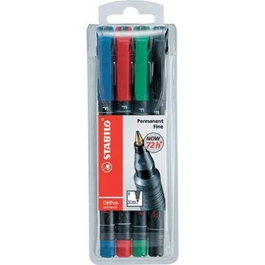 Stabilo Marcador Permanente OHPen Universal F Punta Fina 0,7 mm Estuche 4 Ud