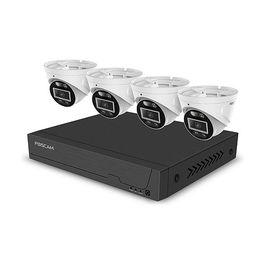 Foscam FNA108E-T4-2T Kit de Cámaras de Vigilancia 4K con Grabador, 4 Cámaras, Negro