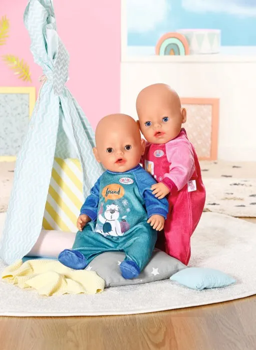 Zapf Creation Pelele Baby Born Azul Estampado Ositos Percha Muñeca 43 cm