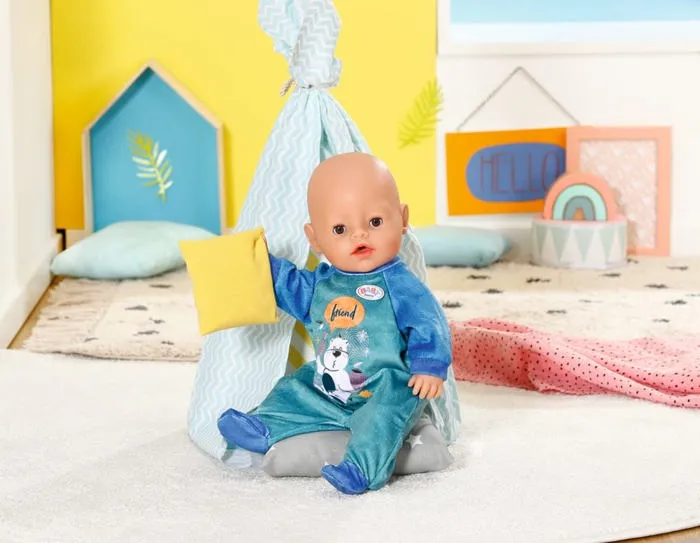 Zapf Creation Pelele Baby Born Azul Estampado Ositos Percha Muñeca 43 cm