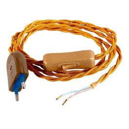 Enec Kit Cordón 2 x 0,75 mm, 120 + 80 cm, Dorado, 2m