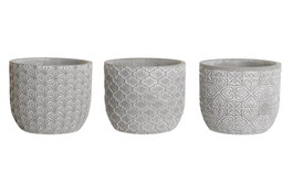 DKD Home Decor Macetero Gris Cemento 14 x 12 x 14 cm (6 Unidades)