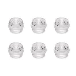 Emuca Lote de 6 topes para puertas adhesivos cilíndricos, fijación en el suelo, Plástico, Transparente