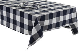 DKD Home Decor Mantel Azul Blanco 150x150 cm Set 5 Algodón Poliéster Hecho a Mano Cuadros