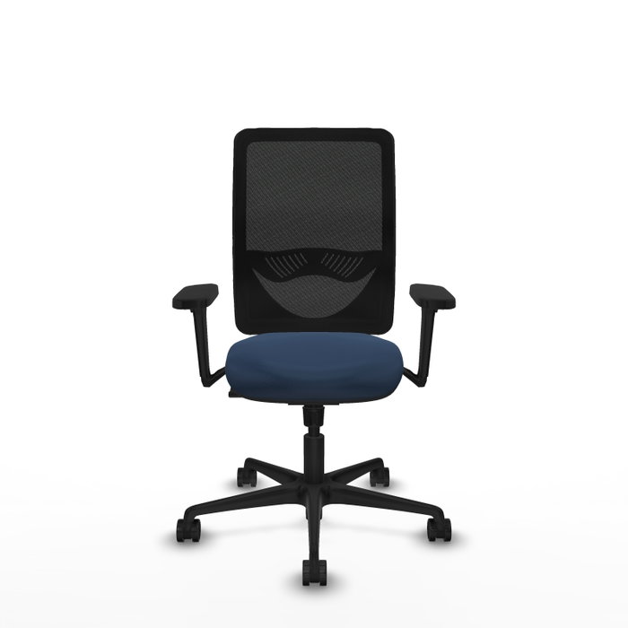 PIQUERAS Y CRESPO Silla de oficina Zulema con mecanismo Sincro, Azul marino y Negro