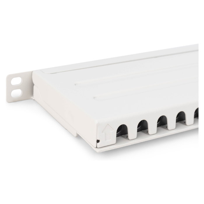 Digitus Patch Panel de Interconexión CAT 6A Clase EA Apantallado Alta Densidad 24 Puertos Chapado en Oro Montaje Rack 0.5U Gris