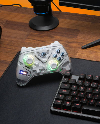 Krom Krystal Gamepad Inalámbrico Transparente RGB Krom Krystal Gamepad Inalámbrico Transparente RGB