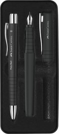 Faber-Castell Poly Pen Juego de Bolígrafo y Pluma Estilográfica Negro