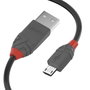 Lindy 36735 Cable USB 2.0 de 5 m con USB A y Micro-USB B, Negro/Gris