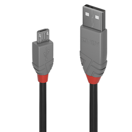 Lindy Cable USB 2.0 5m A-Micro B 36735 Negro Gris