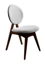 Hanah Home Touch v2 Sillas Escandinavas, Conjunto de 2 Piezas, Madera de Carpe, Lino, Color Crema y Nogal