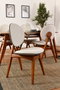 Hanah Home Touch v2 Sillas Escandinavas, Conjunto de 2 Piezas, Madera de Carpe, Lino, Color Crema y Nogal