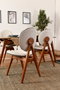 Hanah Home Touch v2 Sillas Escandinavas, Conjunto de 2 Piezas, Madera de Carpe, Lino, Color Crema y Nogal