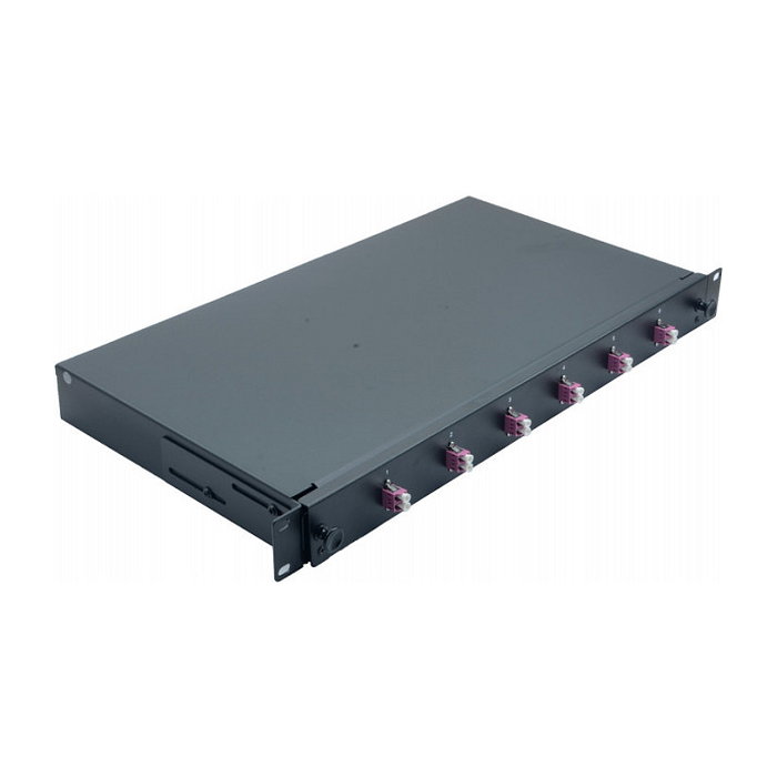 Helos LWL 19 pulg. Spleissbox 6 x LC Duplex OM4, Negro Helos LWL 19 pulg. Spleissbox 6 x LC Duplex OM4, Negro