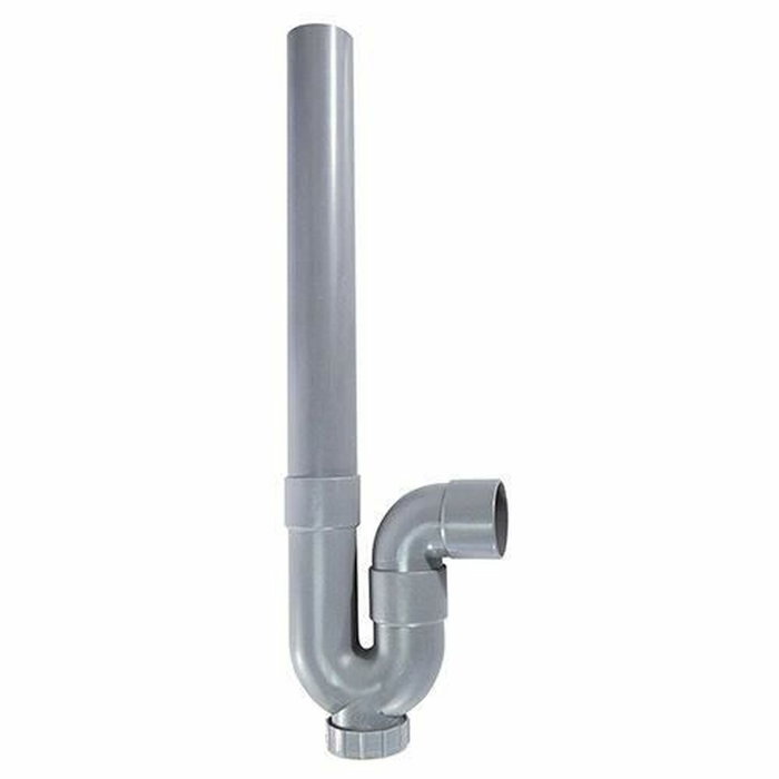 Edouard Rousseau Sifón de salida horizontal Ø40 mm PVC gris rosca 47,5 mm Edouard Rousseau Sifón de salida horizontal Ø40 mm PVC gris rosca 47,5 mm