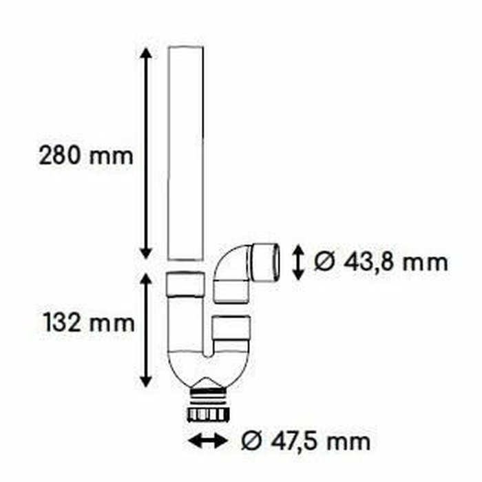 Edouard Rousseau Sifón de salida horizontal Ø40 mm PVC gris rosca 47,5 mm Edouard Rousseau Sifón de salida horizontal Ø40 mm PVC gris rosca 47,5 mm