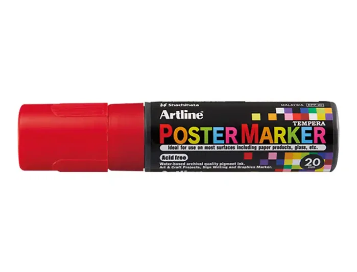 Artline Poster Marker EPP-20 punta rectangular 20 mm color rojo Artline Poster Marker EPP-20 punta rectangular 20 mm color rojo