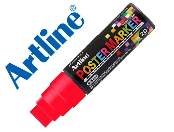 Artline Poster Marker EPP-20 punta rectangular 20 mm color rojo Artline Poster Marker EPP-20 punta rectangular 20 mm color rojo