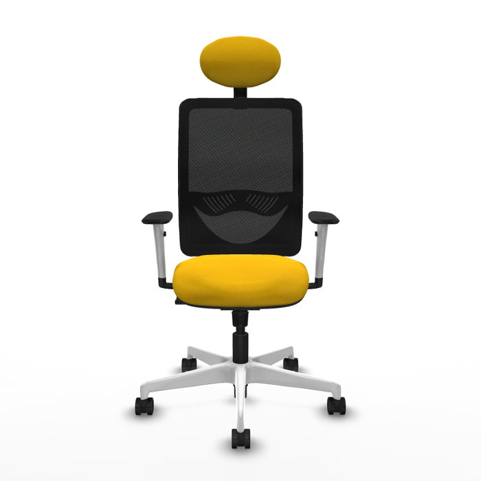 PIQUERAS Y CRESPO Silla de oficina Zulema con mecanismo Sincro, Amarillo y Negro