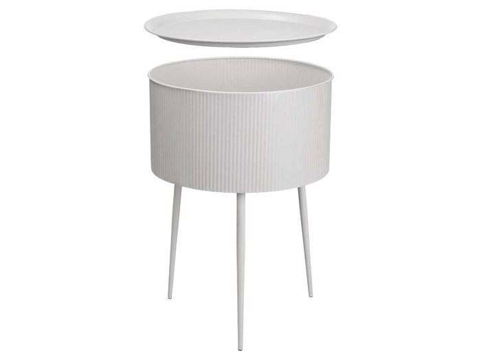 Giftdecor Mesa Auxiliar Redonda Base Gris Metal 40x40x57 cm