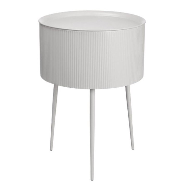 GIFTDECOR Mesa auxiliar redonda base gris