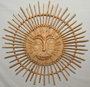 DKD Home Decor Decoración de pared de Ratán y Bambú Sol Natural 80x80 cm