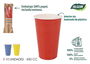 Algon Set-10 Vasos de Cartón Multicolor 450 cc (16 Unidades)