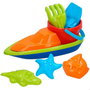 Color Baby Barco de Playa 34 cm con Pala, Rastrillo y 3 Moldes, Juguete Infantil Surtido para Niños +18 Meses
