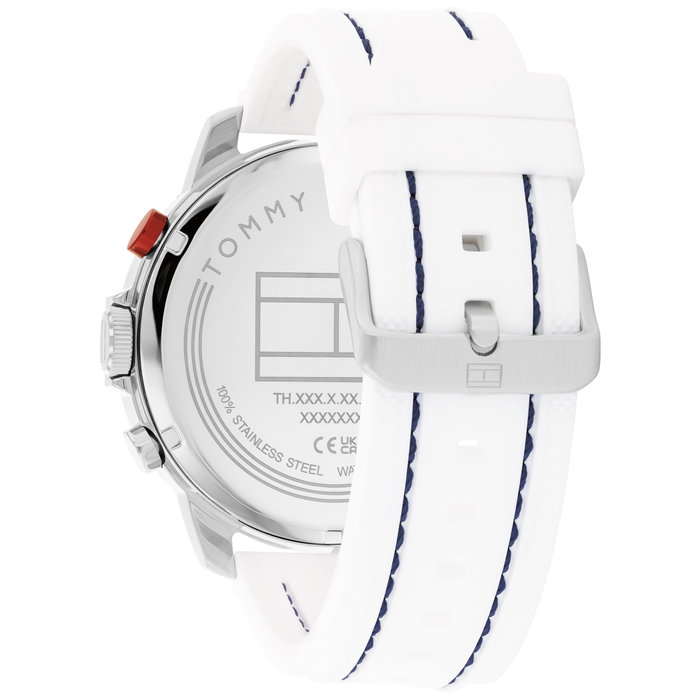 Tommy Hilfiger 1792148 con correa blanca y esfera azul