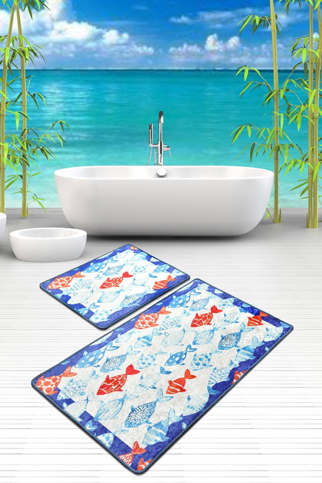 Mjölnir Juego de Alfombras de Baño 100% Poliéster Antideslizante Antialérgico Lavable a Máquina 50x60cm y 60x100cm Mjölnir Juego de Alfombras de Baño 100% Poliéster Antideslizante Antialérgico Lavable a Máquina 50x60cm y 60x100cm