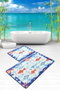 Mjölnir Juego de Alfombras de Baño 100% Poliéster Antideslizante Antialérgico Lavable a Máquina 50x60cm y 60x100cm